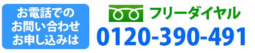 お電話でのお問い合わせ：0120-390-491